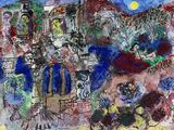 an image of a painting with a lot of different things on it