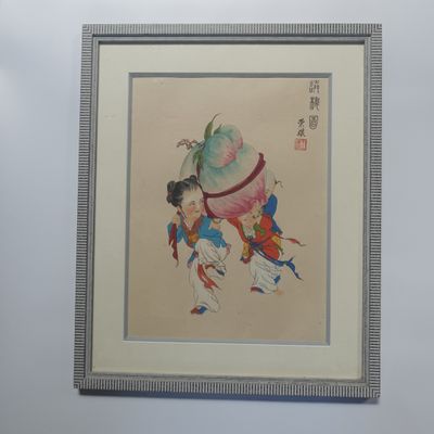Ecole chinoise du XXe siècle Les pêches