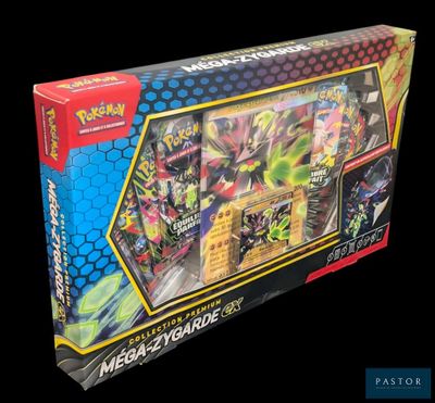 la boîte est ouverte pour montrer le contenu du jeu de cartes Pokémon