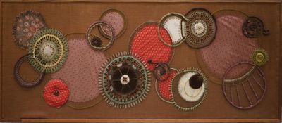 HENNY HINDRIK (XXe SIÈCLE) « Disques » 1976 Panneau décorati…