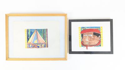 Michel GODJEVAC (XXe siècle) Basque au béret et foulard roug…