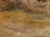 an image of a painting of a landscape with trees in the foreground