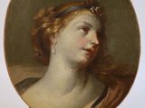 une image représentant un tableau d'une femme en robe marron