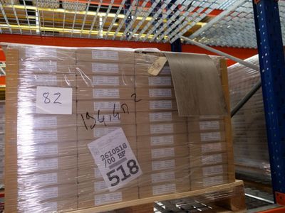 a pallet full of boxes on a pallet in a warehouse