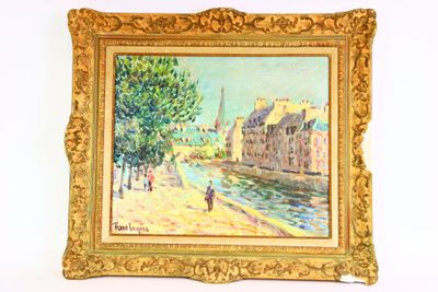 une image représentant un tableau où l'on voit une personne marchant dans la rue