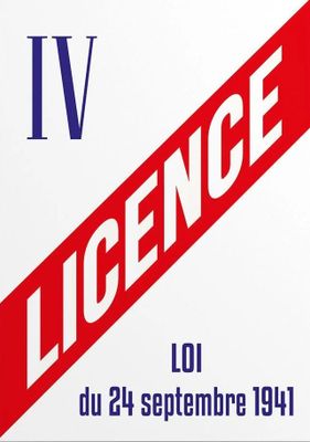 an image of a poster with a red and white stripe