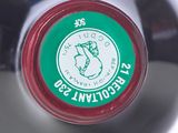 a close up of a bottle of wine with a label on it