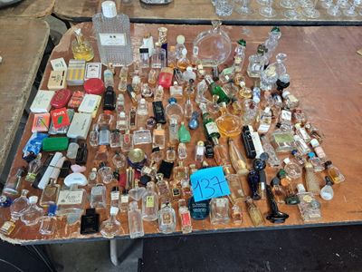 a table with a lot of bottles and glasses on it