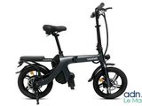 a close up of a black electric bike on a white background