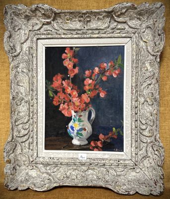 une image d'une peinture de fleurs dans un vase