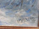 an image of a painting of a mountain with snow on it