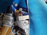 a close up of a tie with a picture on it