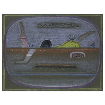 tableau représentant un avion avec un homme dans le cockpit et une femme sur le siège passager