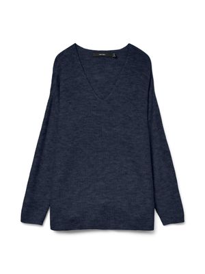 VERO MODA - Blouse col en V - Navy Blazer Melange - Taille M…
