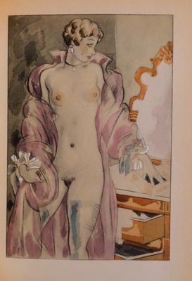 an image of a painting of a nude woman standing in front of a mirror
