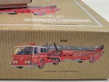 a cardboard box with a picture of a fire truck on it