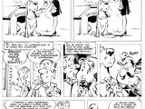 a black and white comic strip with cartoon characters in it