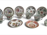 many different types of china dishes and cups