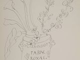 un dessin représentant un vase contenant des fleurs