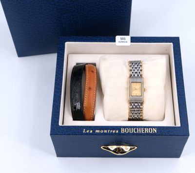 BOUCHERON. Montre bracelet rectangulaire modèle "Reflet" en …