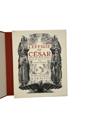 an open book with a picture of an egyptian statue on the cover