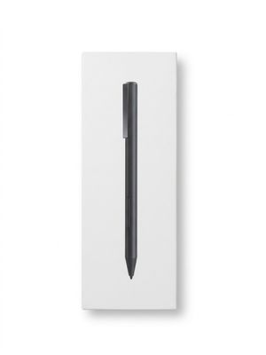 an image of a black pen sitting on top of a white box