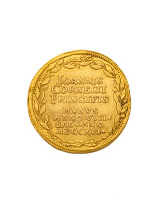 gros plan d'une pièce d'or sur fond blanc