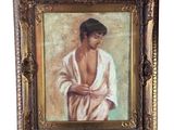 une image représentant un tableau d'une femme en peignoir