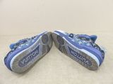 a pair of blue and silver shoes with the words air force on them