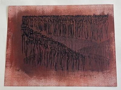 an image of a painting of a group of people standing in a line