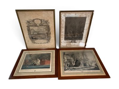 three framed pictures of a man and a woman in a living room