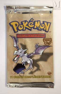 a close up of a bag of pokemon trading cards on a table