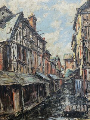 Gaston LABORDE (1892-1965), "Vieilles maisons de Pont Audeme… - Photo 1