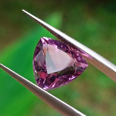 quelqu'un tient une paire de « tweewees » ornée d'un diamant violet