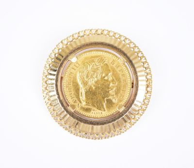 an image of a close up of a gold coin on a white surface
