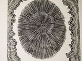 an image of a drawing of a starburst on a wall
