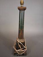 Pied de lampe métallique laqué à décor de feuillages stylisé… (photo 3)