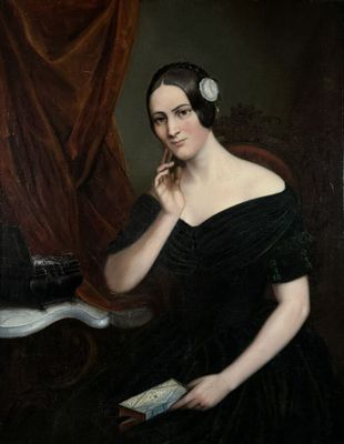 École française du XIXe "la liseuse" huile sur toile (restau…