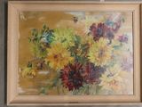 a picture of a painting of flowers in a vase