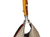 Sac Guccissi en toile GG beige avec bandoulière en tissu