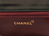 a close up of a chanel purse on a table