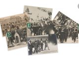 several old black and white photos of men and women in military uniforms