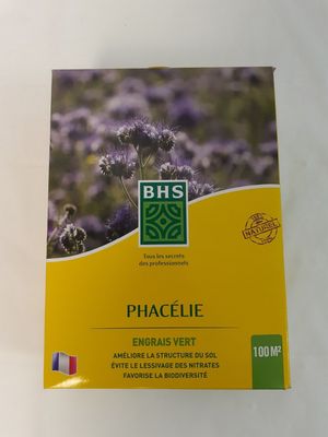une boîte de thé à la phacélie posée sur une table blanche