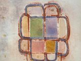 une image représentant un tableau d'une fleur composée de carrés de différentes couleurs