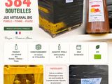 le site web d'une bouteille de vin s'affiche à l'écran