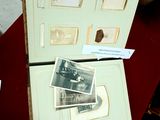 an old photo of a refrigerator with pictures on it
