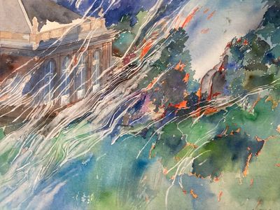 Sherry CH.... XXe siècle. Façade sur le parc, 1984