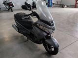 a motorcycle that is parked inside of a building