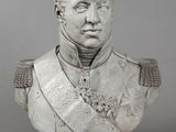 statue of a bust of a man in a military uniform