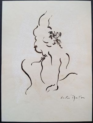 une image représentant le dessin d'une femme avec une fleur dans les cheveux